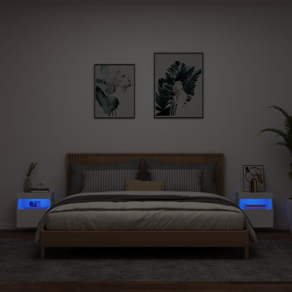 Tv-wandmeubels met LED-verlichting 2 st 40x30x40 cm wit is nu te koop bij PeponiXL, paradijselijk wonen!