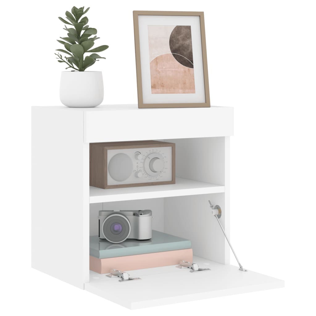 Tv-wandmeubels met LED-verlichting 2 st 40x30x40 cm wit is nu te koop bij PeponiXL, paradijselijk wonen!