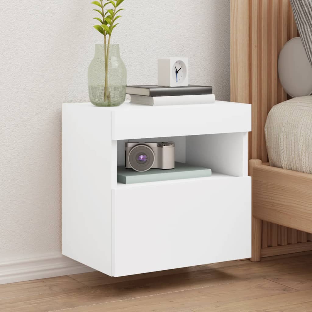 Tv-wandmeubels met LED-verlichting 2 st 40x30x40 cm wit is nu te koop bij PeponiXL, paradijselijk wonen!