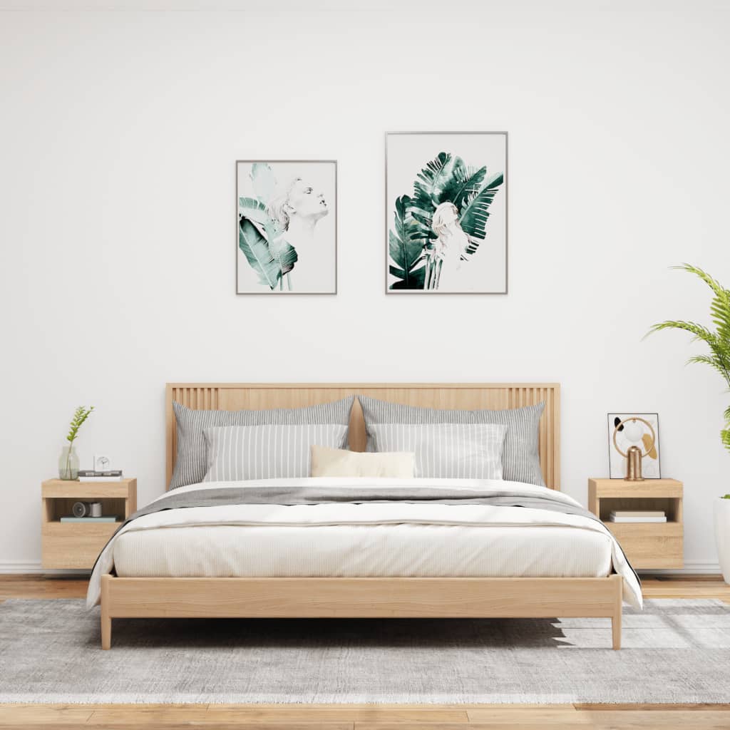 Tv-wandmeubels met LED 2 st 40x30x40 cm sonoma eikenkleurig is nu te koop bij PeponiXL, paradijselijk wonen!