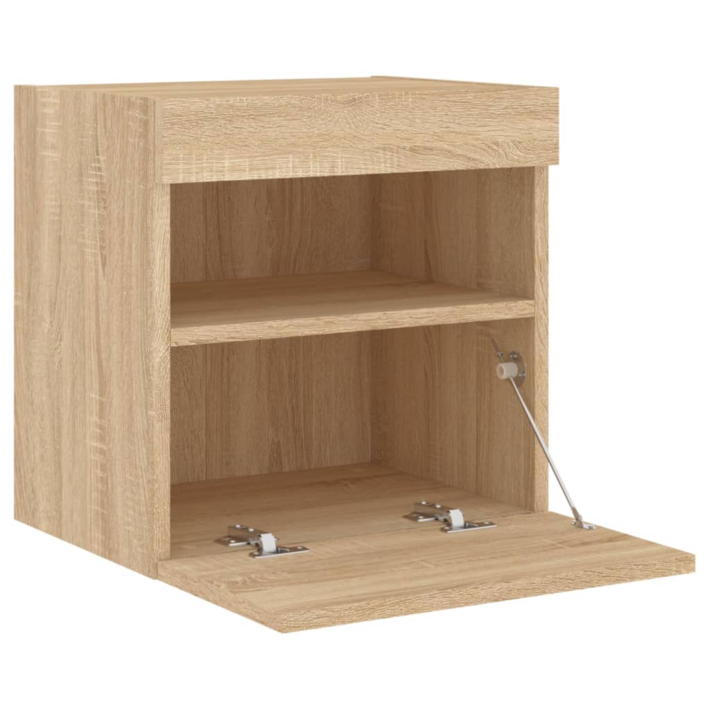 Tv-wandmeubels met LED 2 st 40x30x40 cm sonoma eikenkleurig is nu te koop bij PeponiXL, paradijselijk wonen!