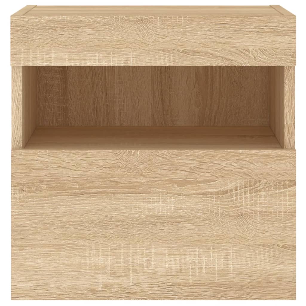 Tv-wandmeubels met LED 2 st 40x30x40 cm sonoma eikenkleurig is nu te koop bij PeponiXL, paradijselijk wonen!