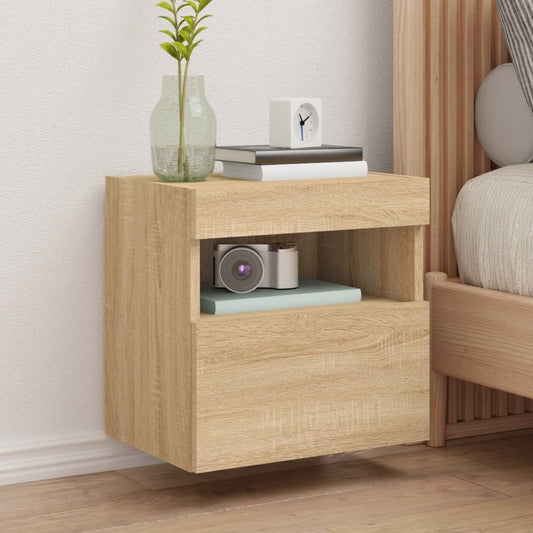 Tv-wandmeubels met LED 2 st 40x30x40 cm sonoma eikenkleurig is nu te koop bij PeponiXL, paradijselijk wonen!