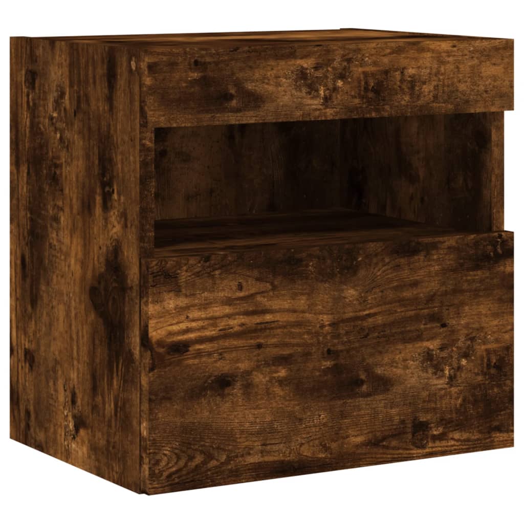 Tv-wandmeubel met LED-verlichting 40x30x40 cm gerookt eiken is nu te koop bij PeponiXL, paradijselijk wonen!