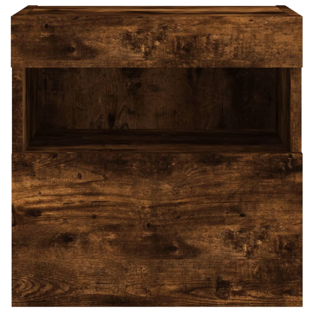 Tv-wandmeubel met LED-verlichting 40x30x40 cm gerookt eiken is nu te koop bij PeponiXL, paradijselijk wonen!