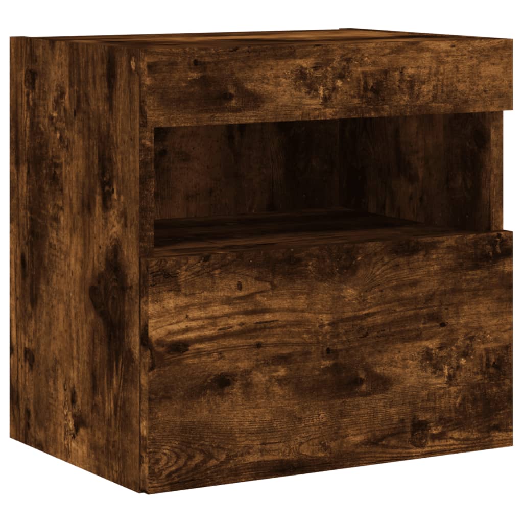 Tv-wandmeubels met LED 2 st 40x30x40 cm gerookt eikenkleurig is nu te koop bij PeponiXL, paradijselijk wonen!