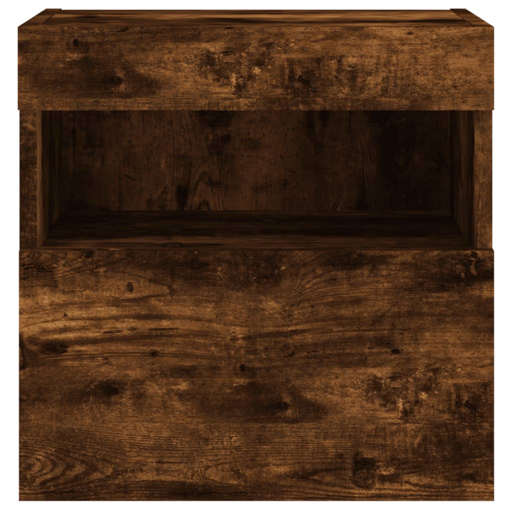 Tv-wandmeubels met LED 2 st 40x30x40 cm gerookt eikenkleurig is nu te koop bij PeponiXL, paradijselijk wonen!
