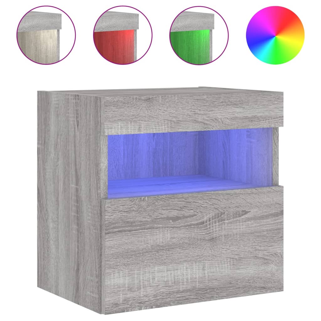 Tv-wandmeubel met LED 40x30x40 cm grijs sonoma eikenkleurig is nu te koop bij PeponiXL, paradijselijk wonen!