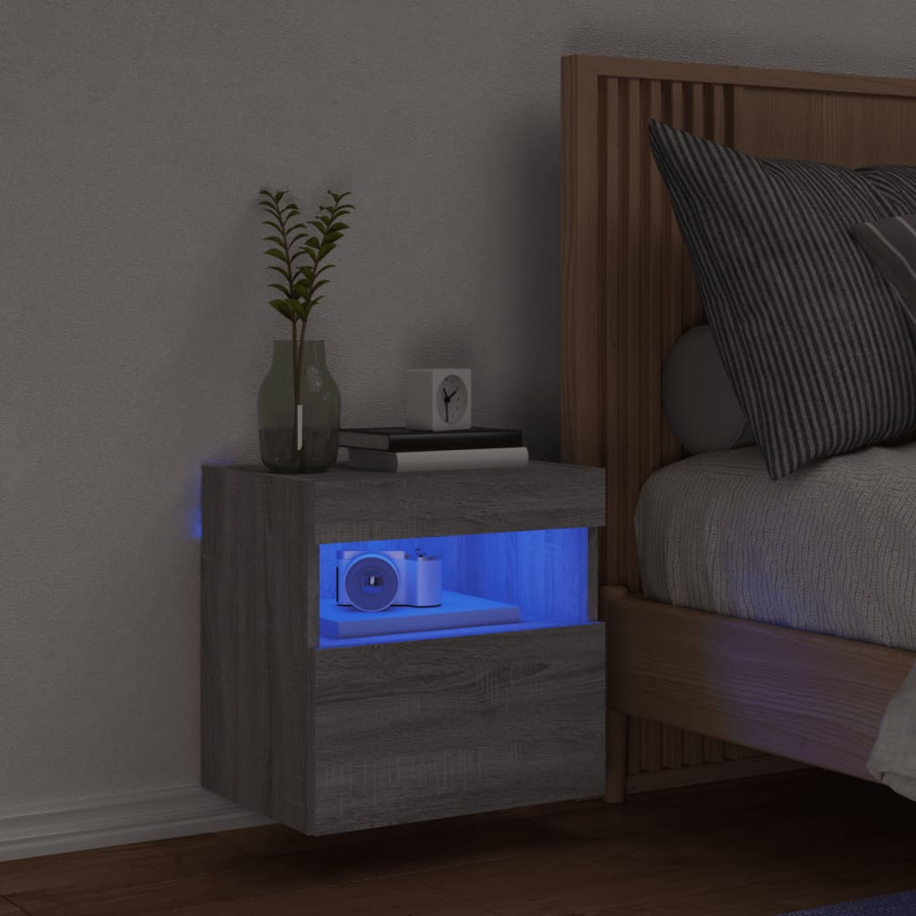 Tv-wandmeubel met LED 40x30x40 cm grijs sonoma eikenkleurig is nu te koop bij PeponiXL, paradijselijk wonen!