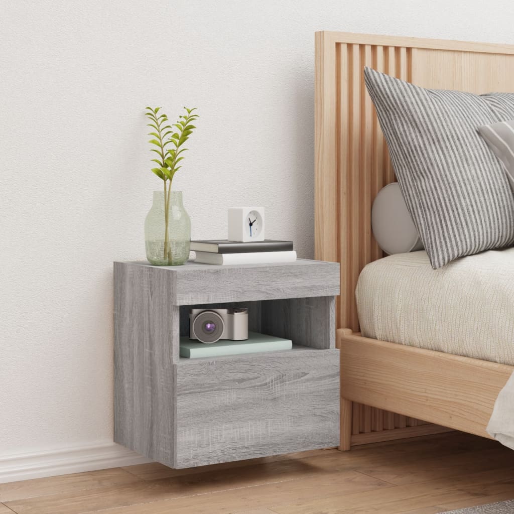 Tv-wandmeubel met LED 40x30x40 cm grijs sonoma eikenkleurig is nu te koop bij PeponiXL, paradijselijk wonen!