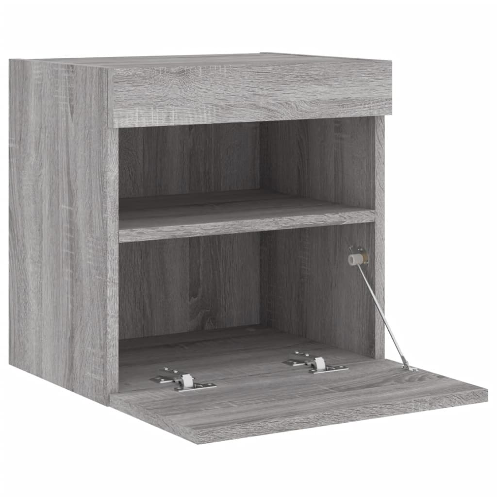 Tv-wandmeubel met LED 40x30x40 cm grijs sonoma eikenkleurig is nu te koop bij PeponiXL, paradijselijk wonen!
