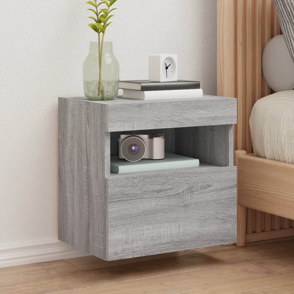 Tv-wandmeubel met LED 40x30x40 cm grijs sonoma eikenkleurig is nu te koop bij PeponiXL, paradijselijk wonen!