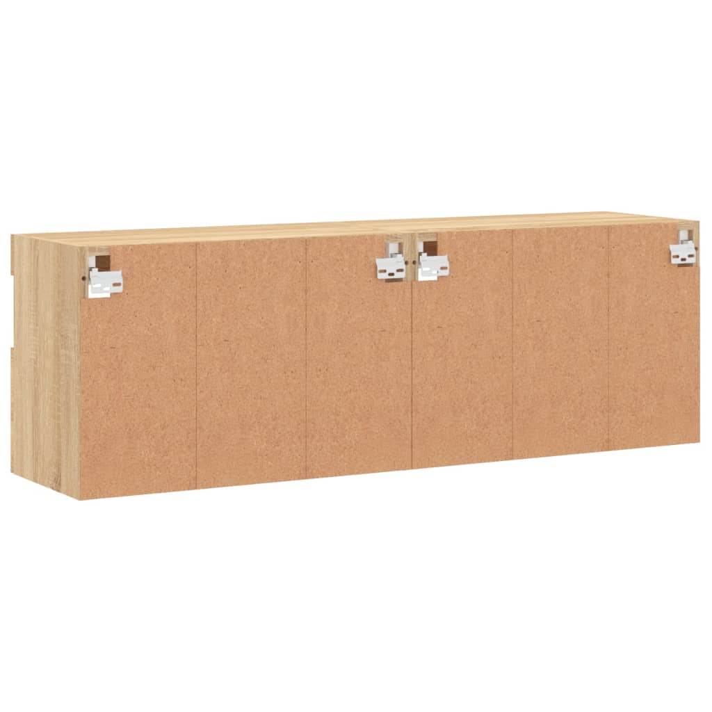 Tv-wandmeubels met LED 2 st 60x30x40 cm sonoma eikenkleurig is nu te koop bij PeponiXL, paradijselijk wonen!