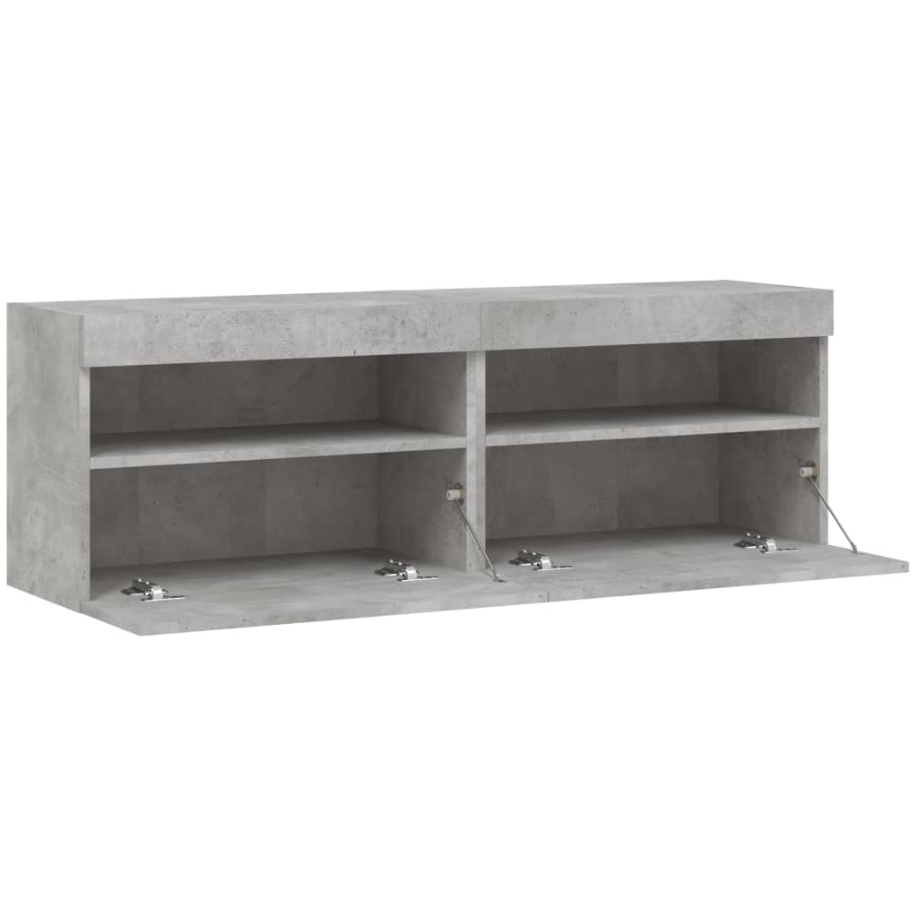 Tv-wandmeubels met LED 2 st 60x30x40 cm betongrijs is nu te koop bij PeponiXL, paradijselijk wonen!