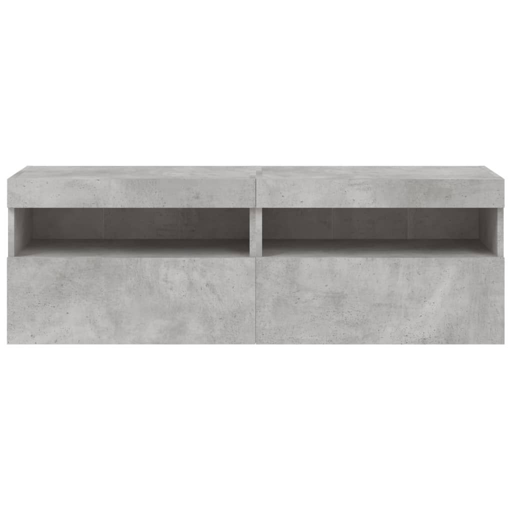 Tv-wandmeubels met LED 2 st 60x30x40 cm betongrijs is nu te koop bij PeponiXL, paradijselijk wonen!