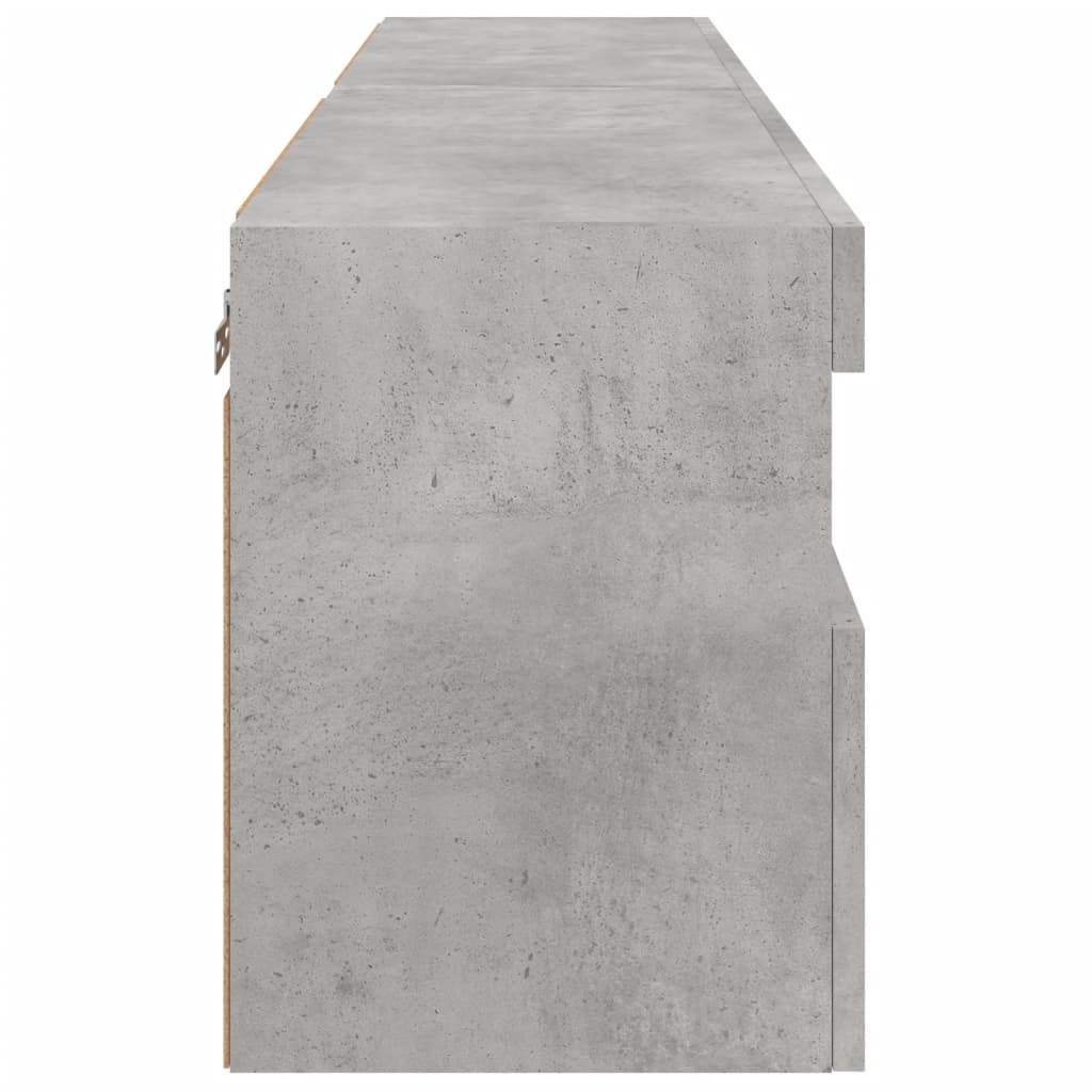 Tv-wandmeubels met LED 2 st 60x30x40 cm betongrijs is nu te koop bij PeponiXL, paradijselijk wonen!