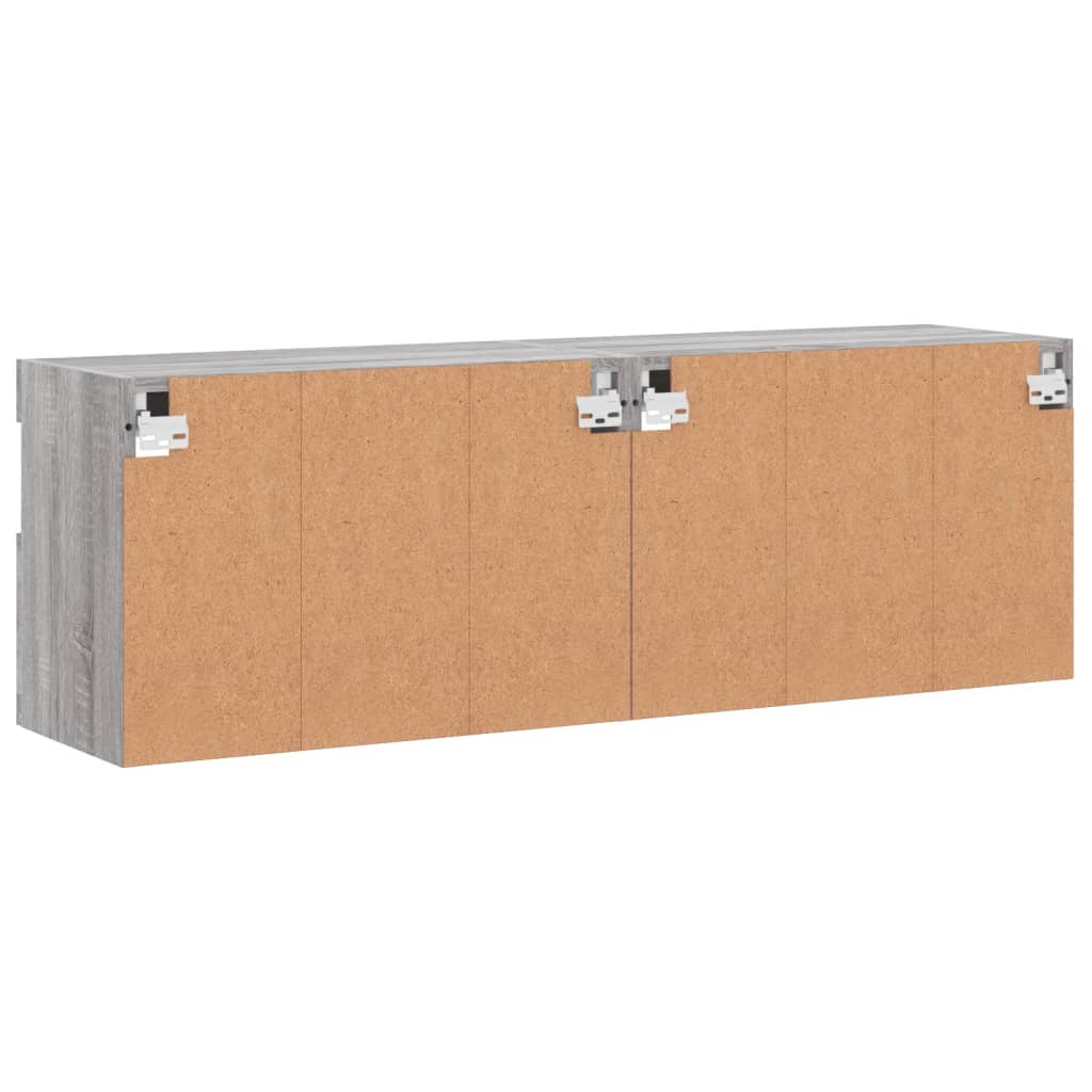 Tv-wandmeubels met LED 2 st 60x30x40 cm grijs sonoma eiken is nu te koop bij PeponiXL, paradijselijk wonen!