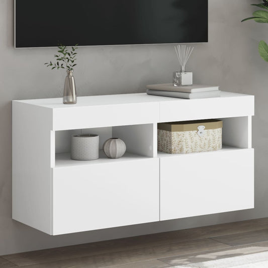 Tv-wandmeubel met LED-verlichting 80x30x40 cm wit is nu te koop bij PeponiXL, paradijselijk wonen!