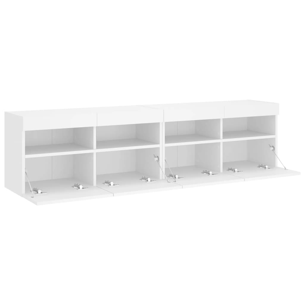 Tv-wandmeubels met LED-verlichting 2 st 80x30x40 cm wit is nu te koop bij PeponiXL, paradijselijk wonen!