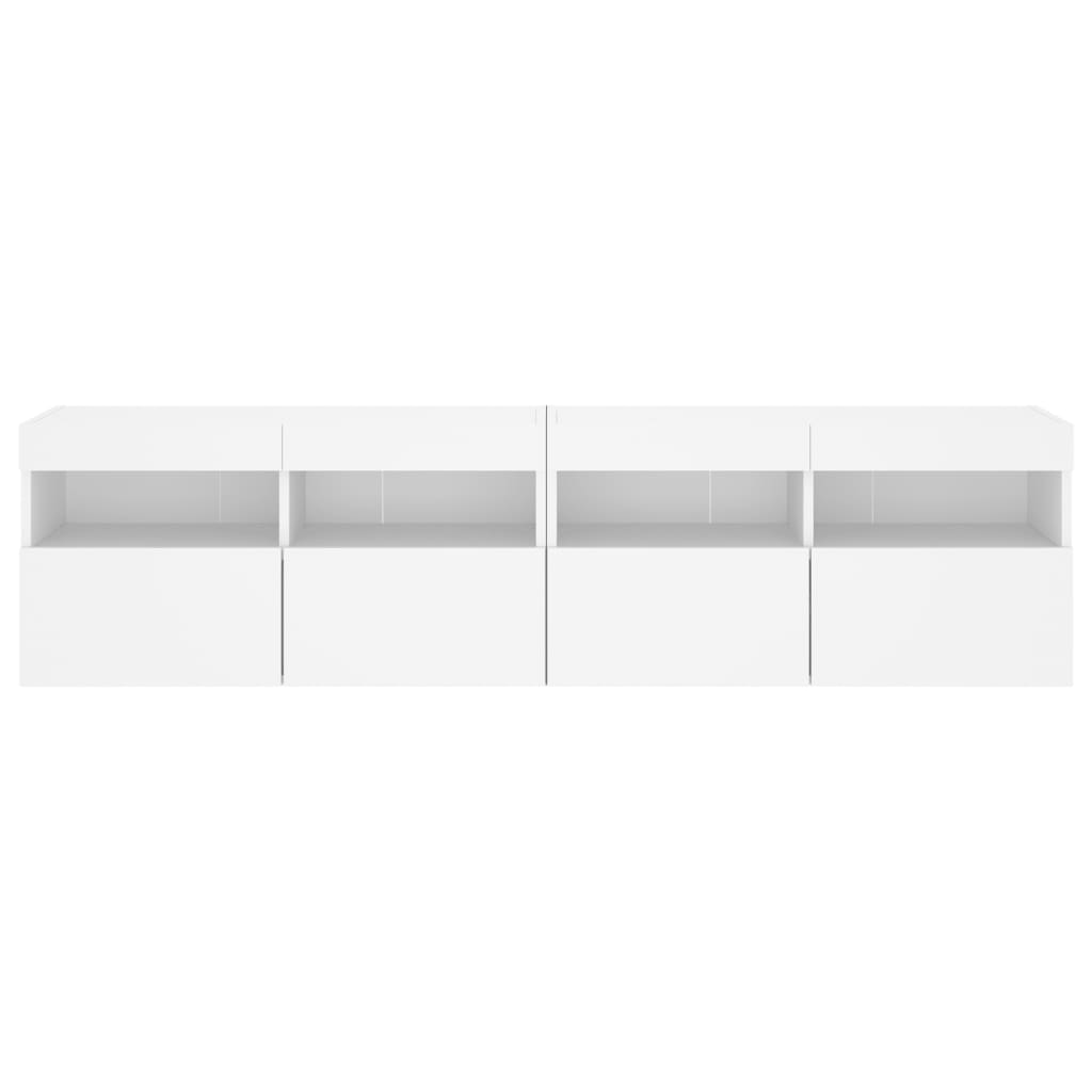 Tv-wandmeubels met LED-verlichting 2 st 80x30x40 cm wit is nu te koop bij PeponiXL, paradijselijk wonen!