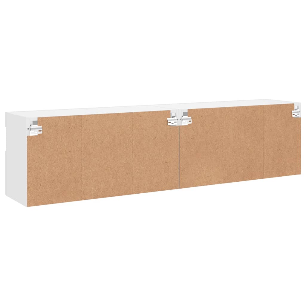 Tv-wandmeubels met LED-verlichting 2 st 80x30x40 cm wit is nu te koop bij PeponiXL, paradijselijk wonen!