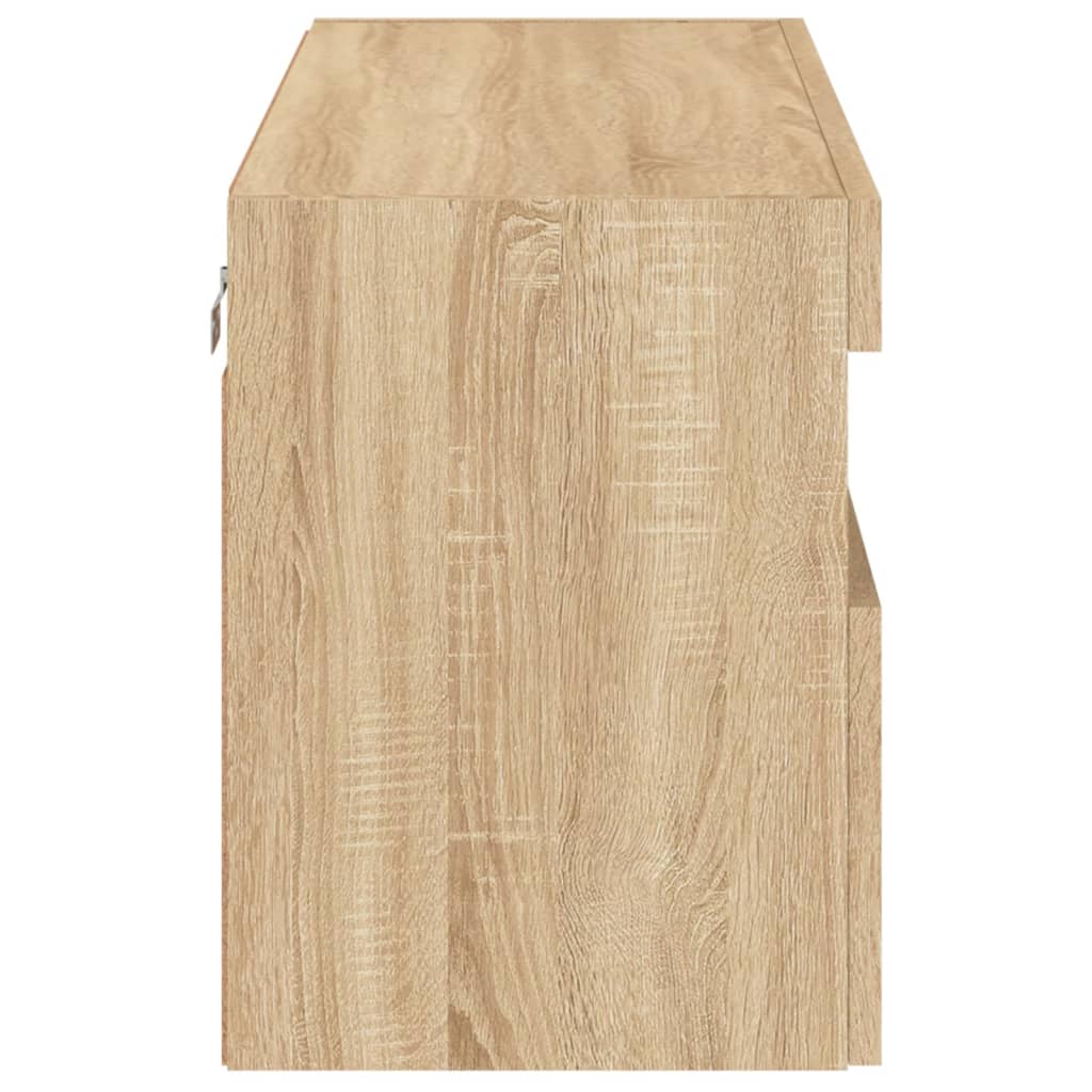 Tv-wandmeubel met LED-verlichting 80x30x40 cm sonoma eikenkleur is nu te koop bij PeponiXL, paradijselijk wonen!