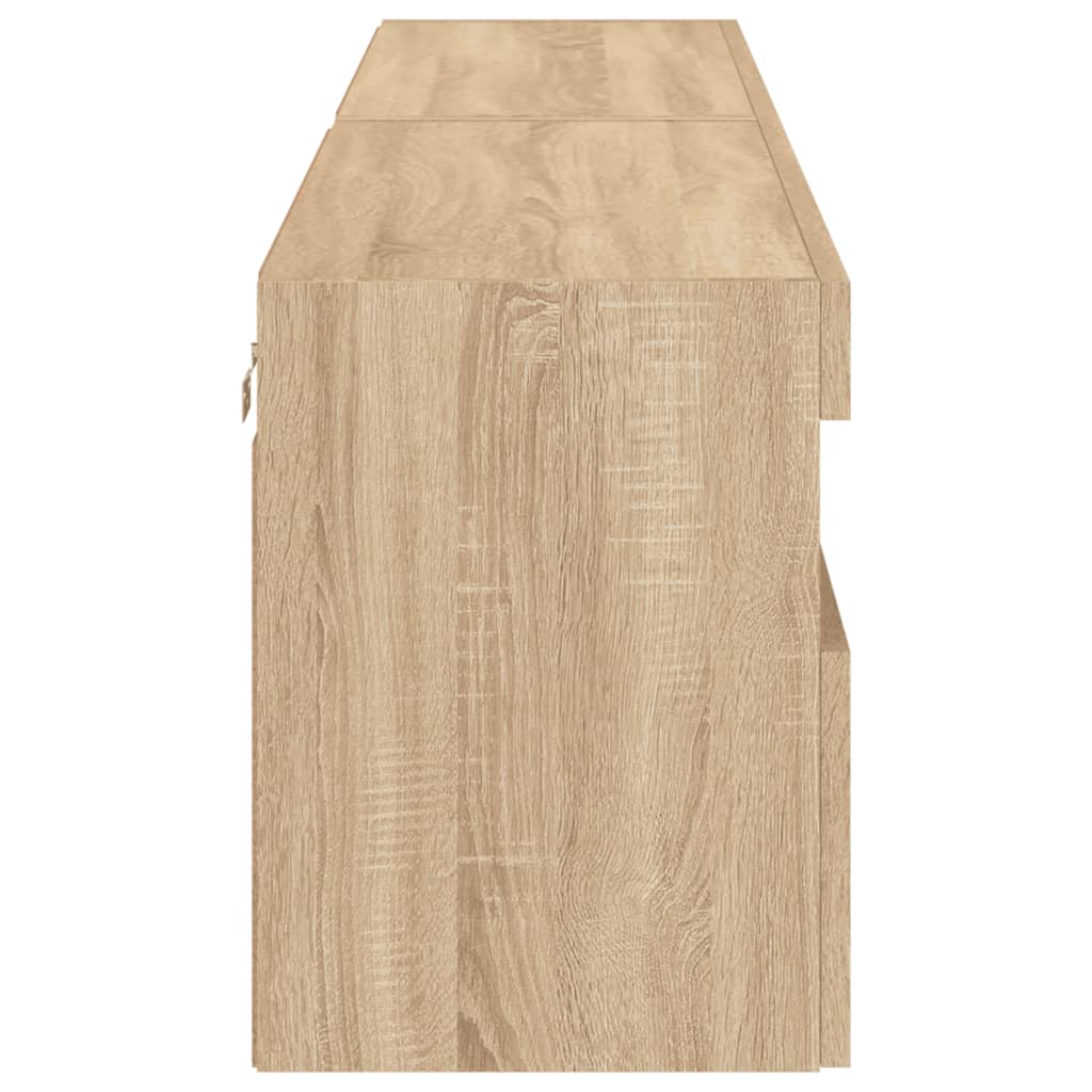 Tv-wandmeubels met LED 2 st 80x30x40 cm sonoma eikenkleurig is nu te koop bij PeponiXL, paradijselijk wonen!