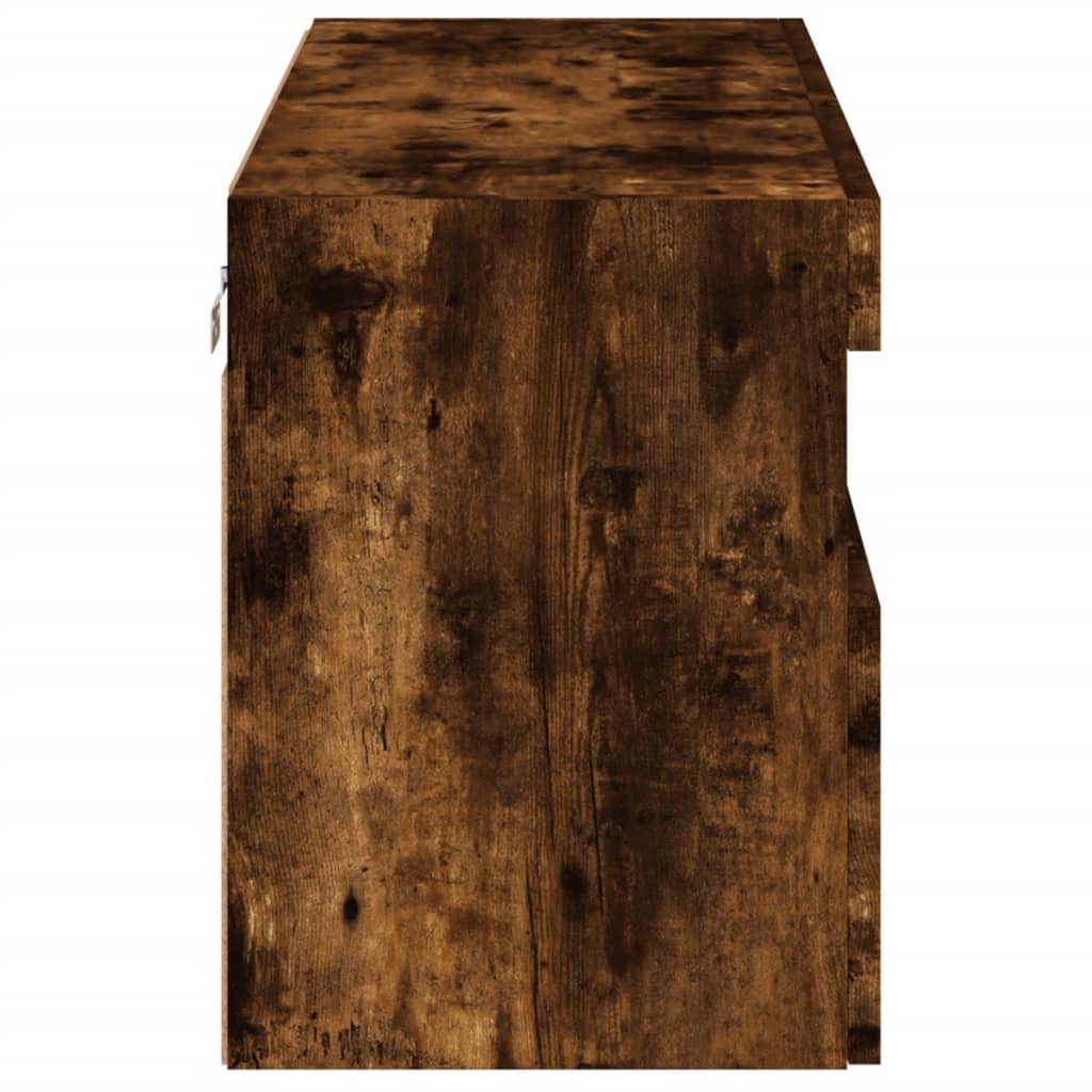 Tv-wandmeubel met LED-verlichting 80x30x40 cm gerookt eiken is nu te koop bij PeponiXL, paradijselijk wonen!