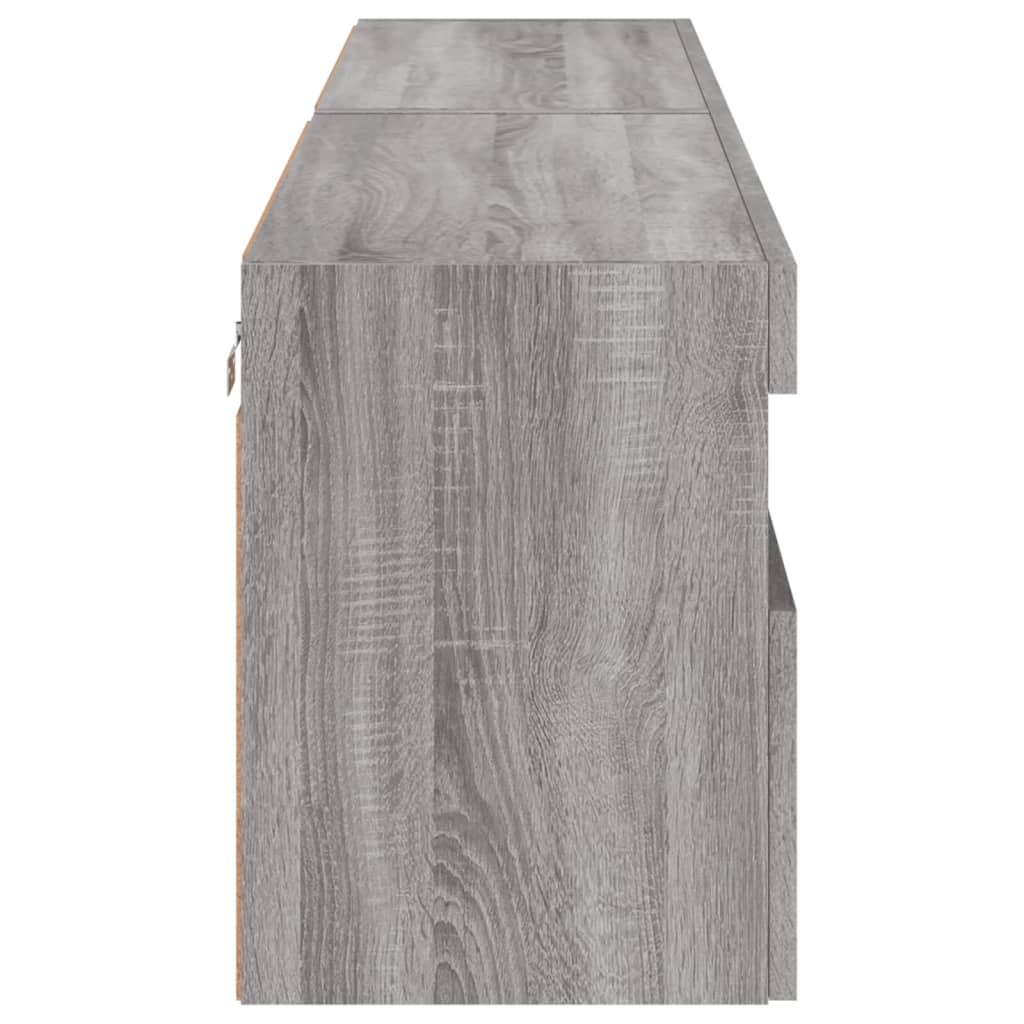 Tv-wandmeubels met LED 2 st 80x30x40 cm grijs sonoma eikenkleur is nu te koop bij PeponiXL, paradijselijk wonen!
