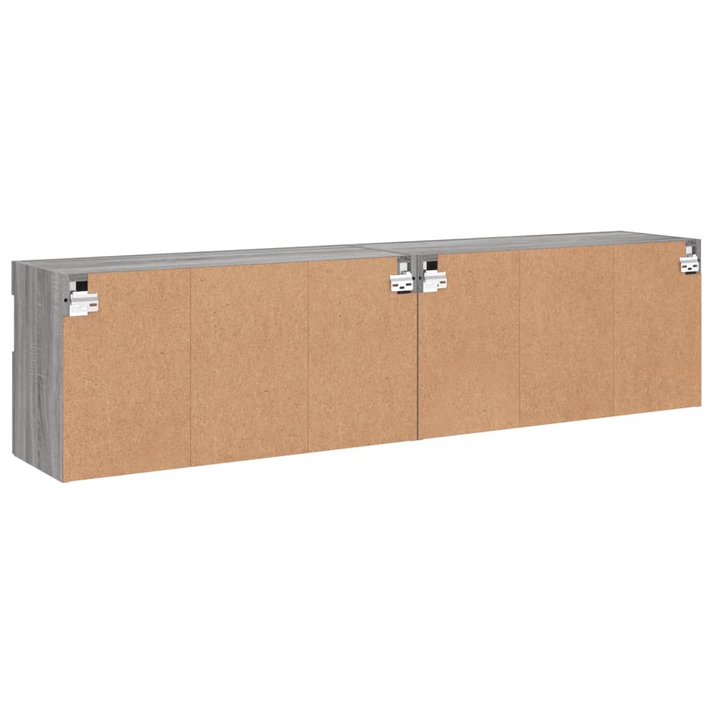 Tv-wandmeubels met LED 2 st 80x30x40 cm grijs sonoma eikenkleur is nu te koop bij PeponiXL, paradijselijk wonen!