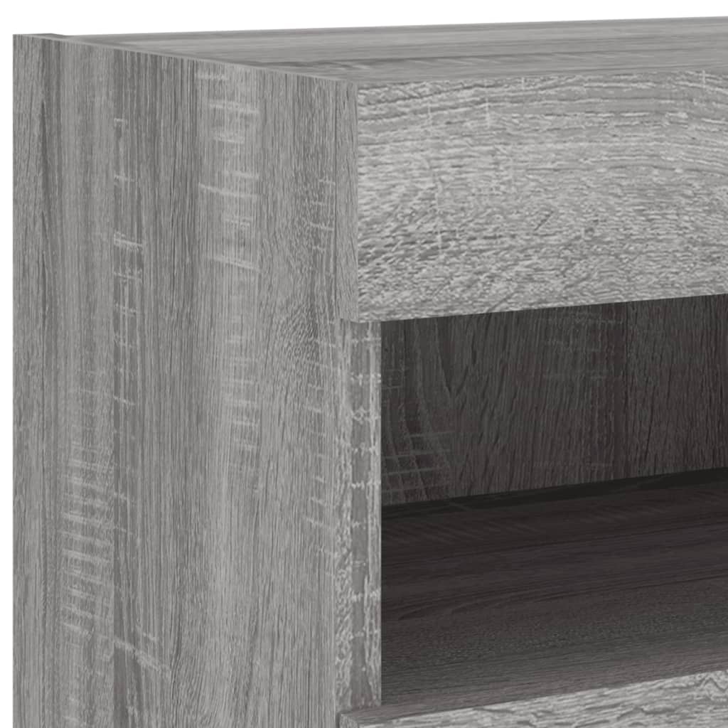 Tv-wandmeubels met LED 2 st 80x30x40 cm grijs sonoma eikenkleur is nu te koop bij PeponiXL, paradijselijk wonen!