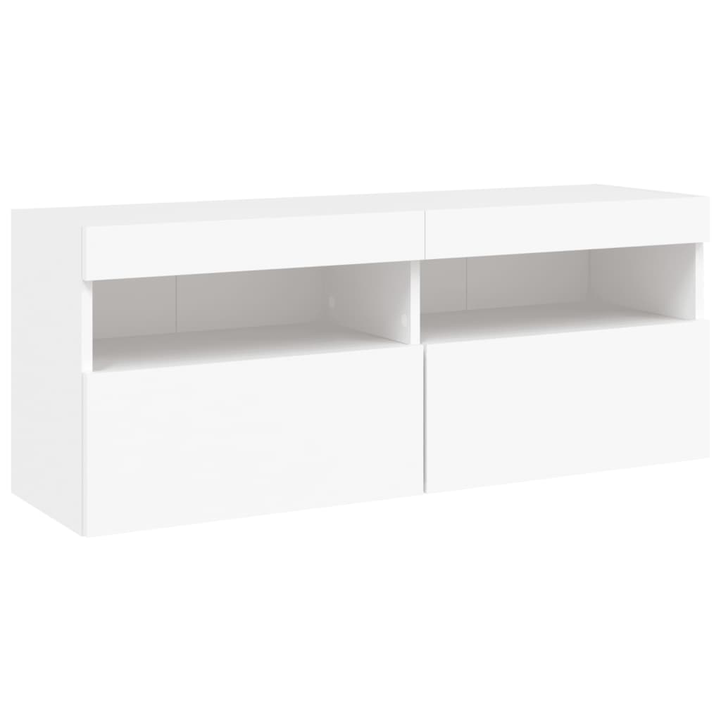 Tv-wandmeubel met LED-verlichting 100x30x40 cm wit is nu te koop bij PeponiXL, paradijselijk wonen!