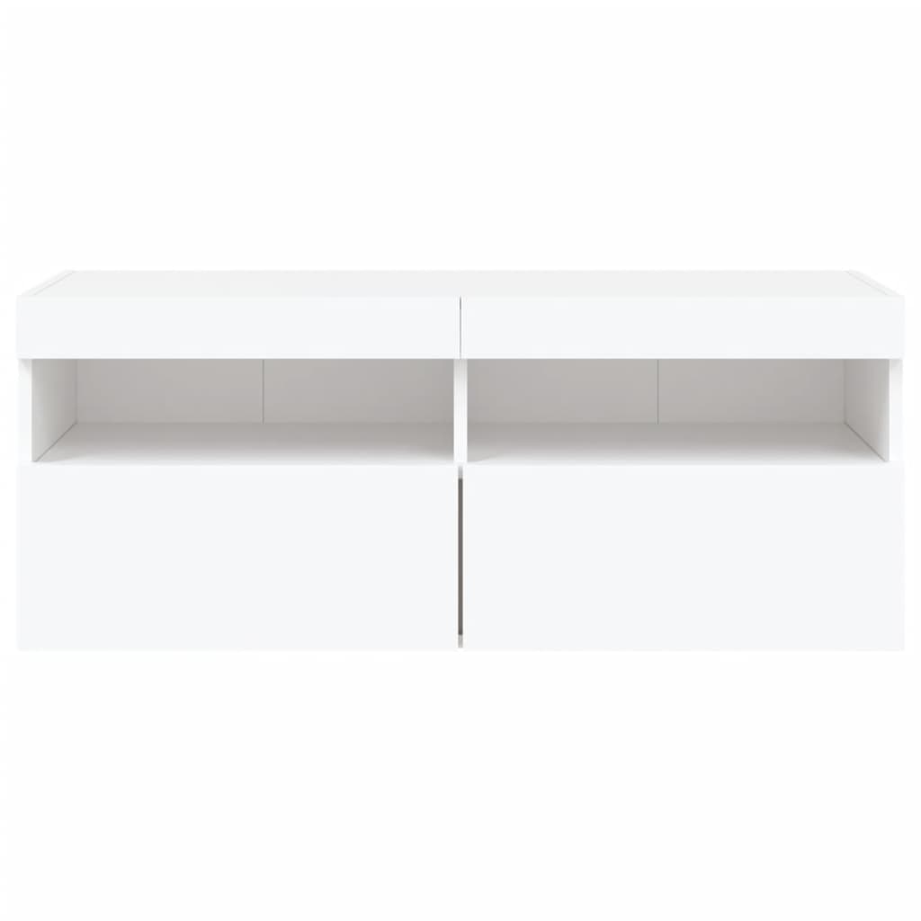 Tv-wandmeubel met LED-verlichting 100x30x40 cm wit is nu te koop bij PeponiXL, paradijselijk wonen!