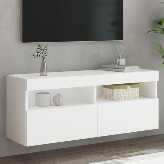 Tv-wandmeubel met LED-verlichting 100x30x40 cm wit is nu te koop bij PeponiXL, paradijselijk wonen!