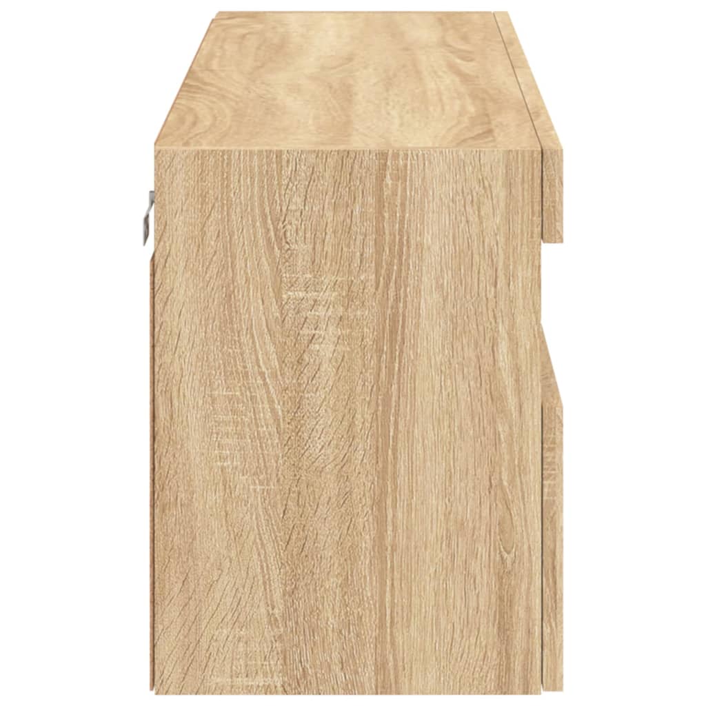 Tv-wandmeubel met LED-verlichting 100x30x40 cm sonoma eiken is nu te koop bij PeponiXL, paradijselijk wonen!