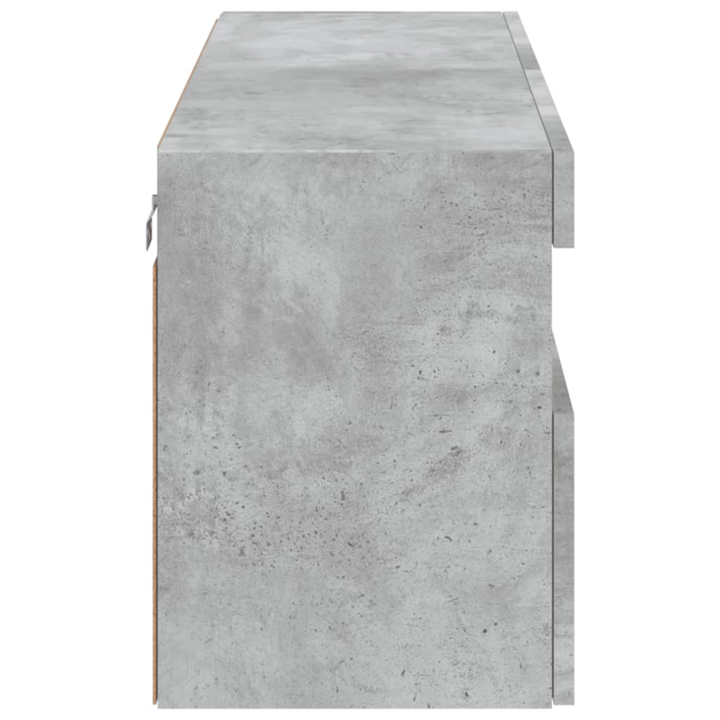 Tv-wandmeubel met LED-verlichting 100x30x40 cm betongrijs is nu te koop bij PeponiXL, paradijselijk wonen!