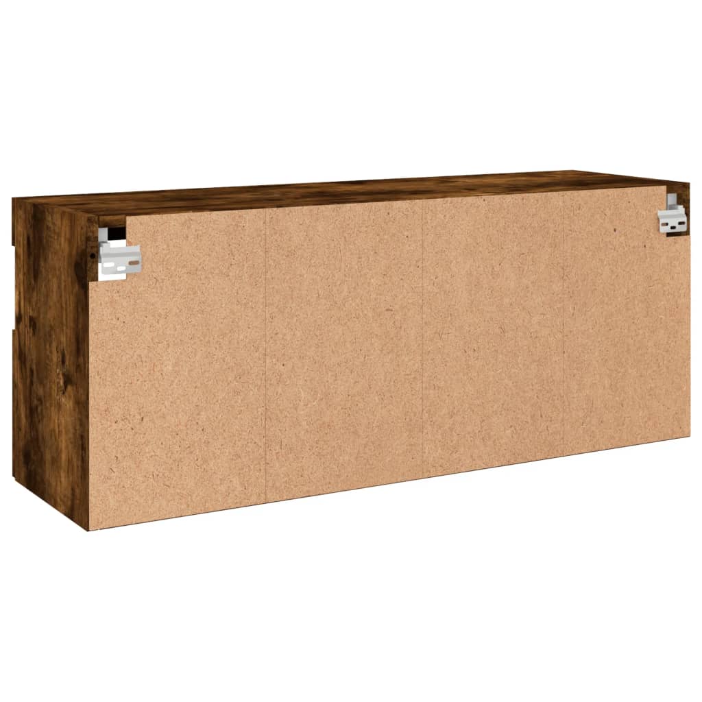 Tv-wandmeubel met LED-verlichting 100x30x40 cm gerookt eiken is nu te koop bij PeponiXL, paradijselijk wonen!