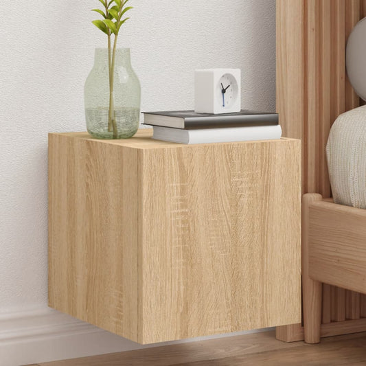 Tv-wandmeubel met LED-verlichting 30,5x35x30 cm sonoma eiken is nu te koop bij PeponiXL, paradijselijk wonen!