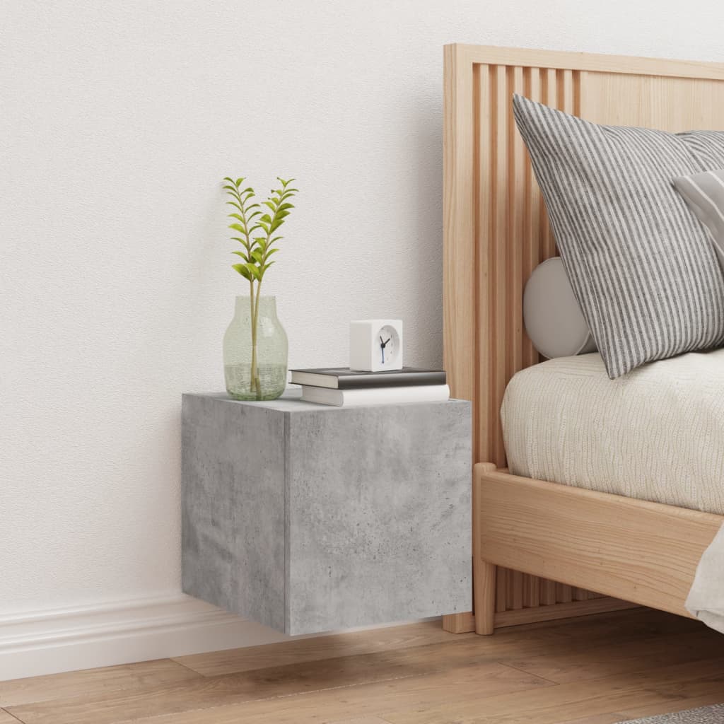 Tv-wandmeubel met LED-verlichting 30,5x35x30 cm betongrijs is nu te koop bij PeponiXL, paradijselijk wonen!