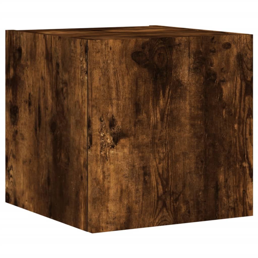 Tv-wandmeubel met LED-verlichting 30,5x35x30 cm gerookt eiken is nu te koop bij PeponiXL, paradijselijk wonen!