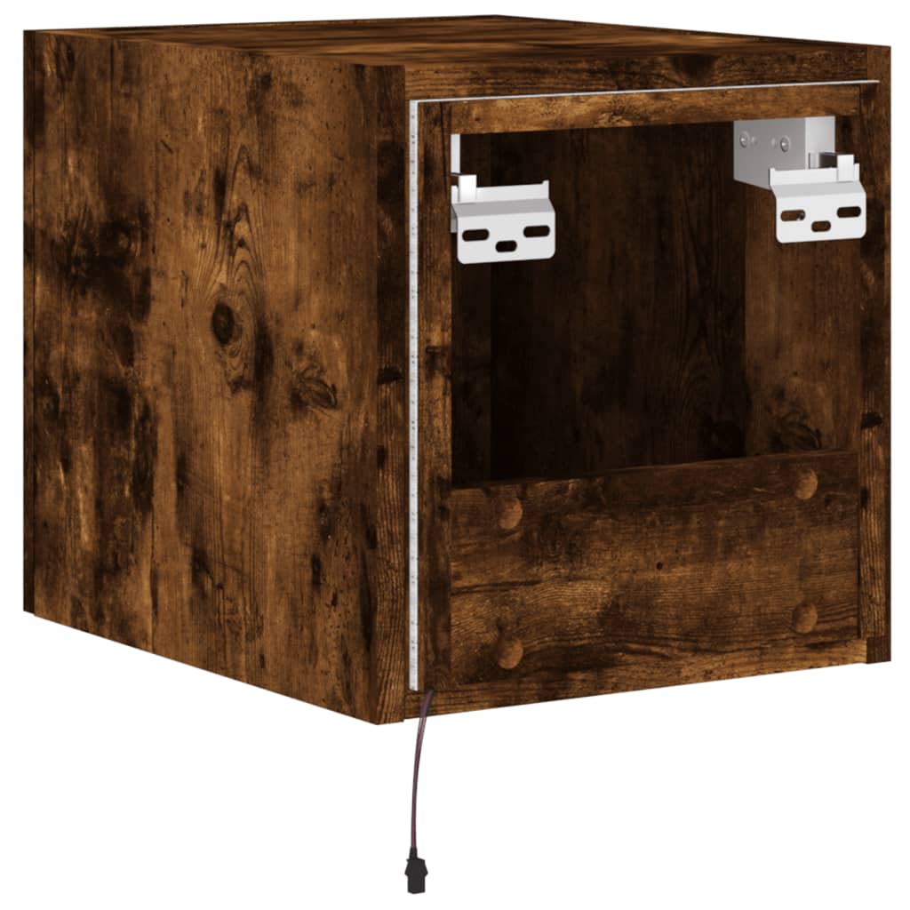 Tv-wandmeubel met LED-verlichting 30,5x35x30 cm gerookt eiken is nu te koop bij PeponiXL, paradijselijk wonen!