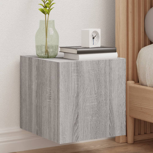 Tv-wandmeubel met LED-verlichting 30,5x35x30 cm grijs sonoma is nu te koop bij PeponiXL, paradijselijk wonen!