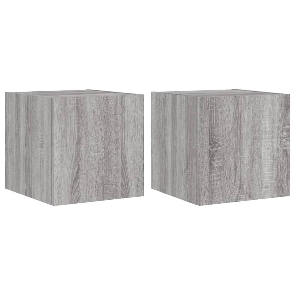 Tv-wandmeubels met LED 2 st 30,5x35x30 cm grijs sonoma eiken is nu te koop bij PeponiXL, paradijselijk wonen!