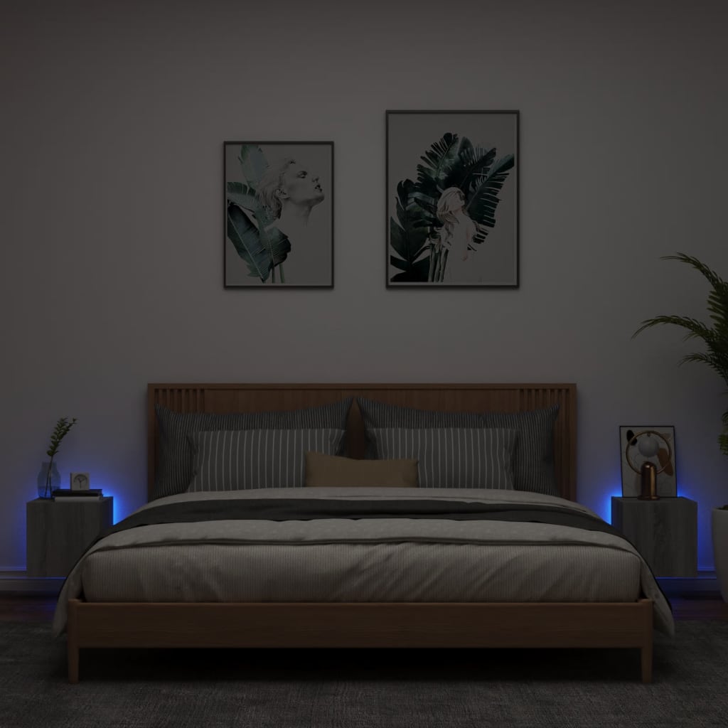 Tv-wandmeubels met LED 2 st 30,5x35x30 cm grijs sonoma eiken is nu te koop bij PeponiXL, paradijselijk wonen!
