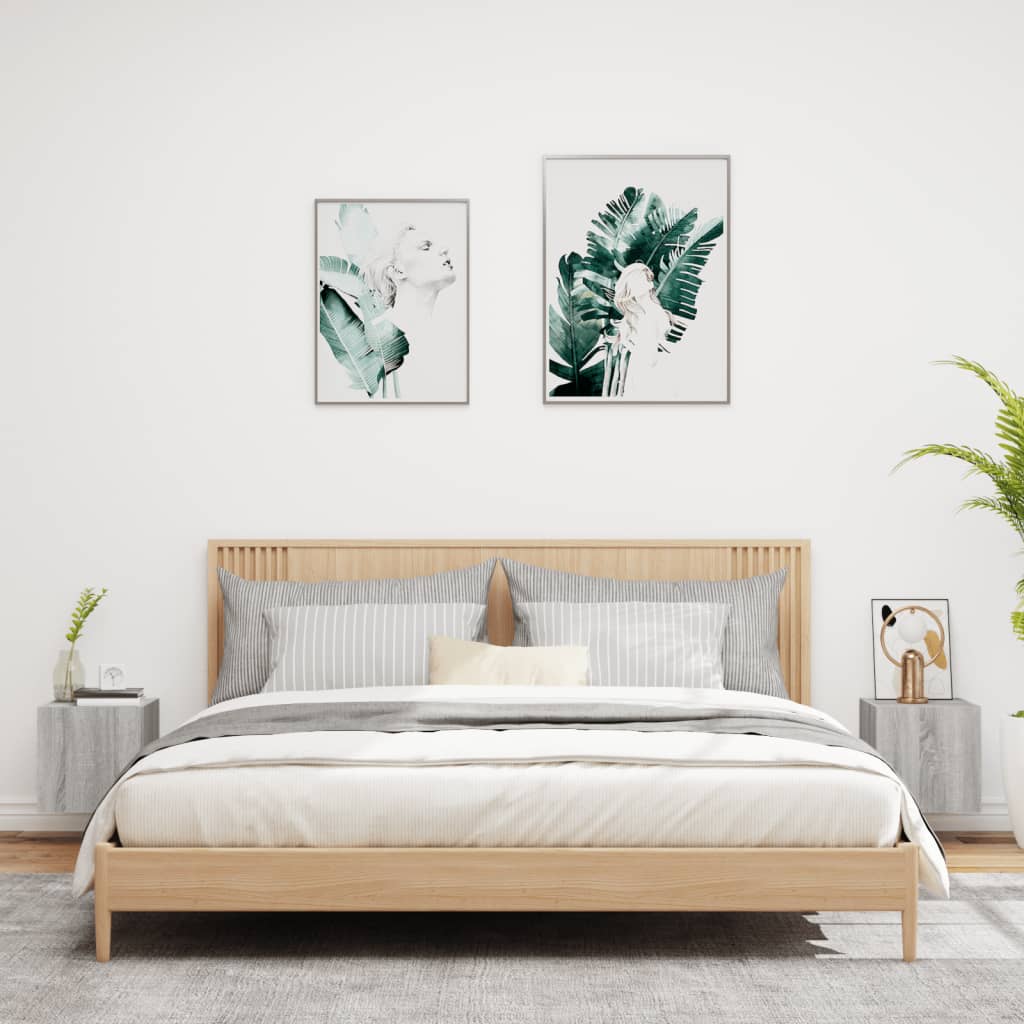 Tv-wandmeubels met LED 2 st 30,5x35x30 cm grijs sonoma eiken is nu te koop bij PeponiXL, paradijselijk wonen!