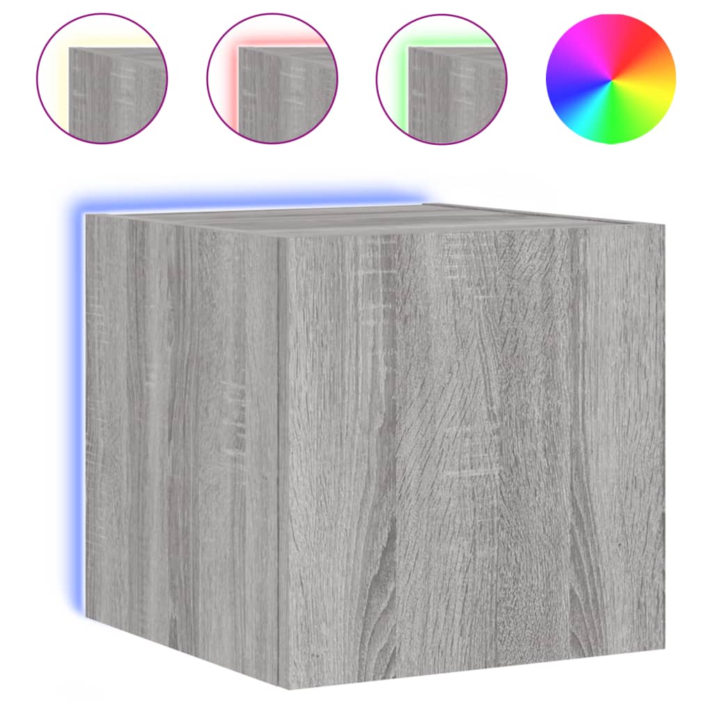 Tv-wandmeubels met LED 2 st 30,5x35x30 cm grijs sonoma eiken is nu te koop bij PeponiXL, paradijselijk wonen!