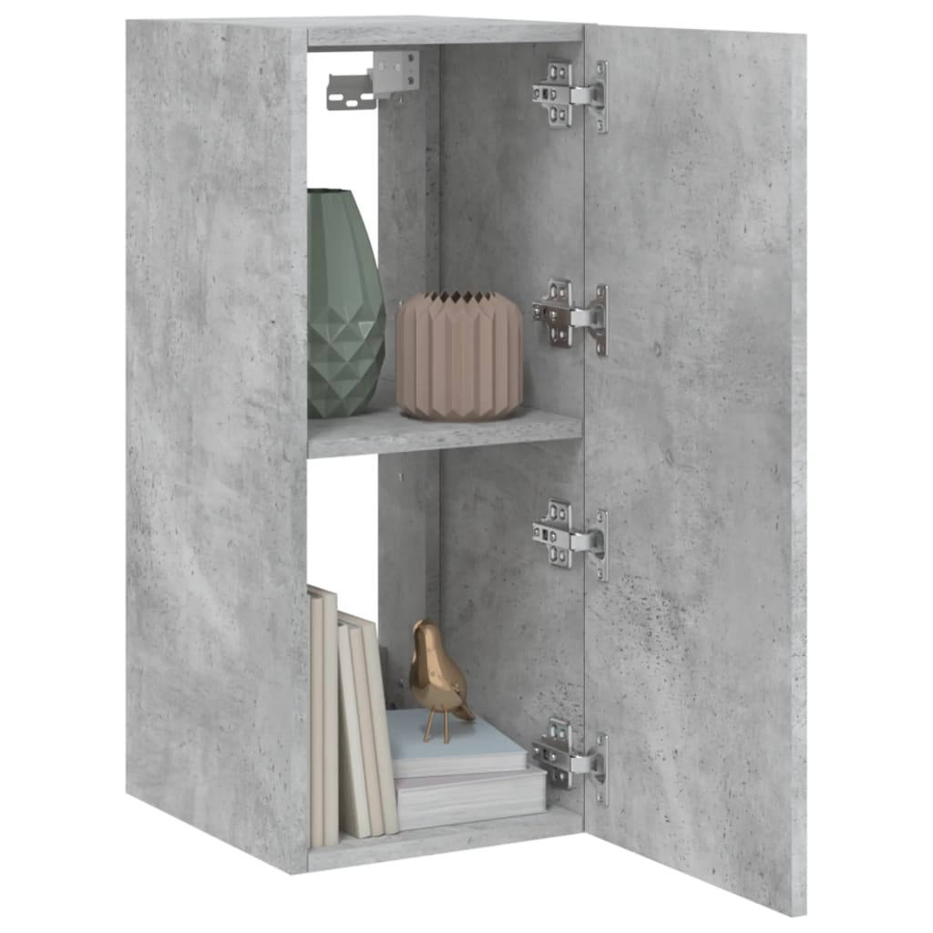 Tv-wandmeubel met LED-verlichting 30,5x35x70 cm betongrijs is nu te koop bij PeponiXL, paradijselijk wonen!