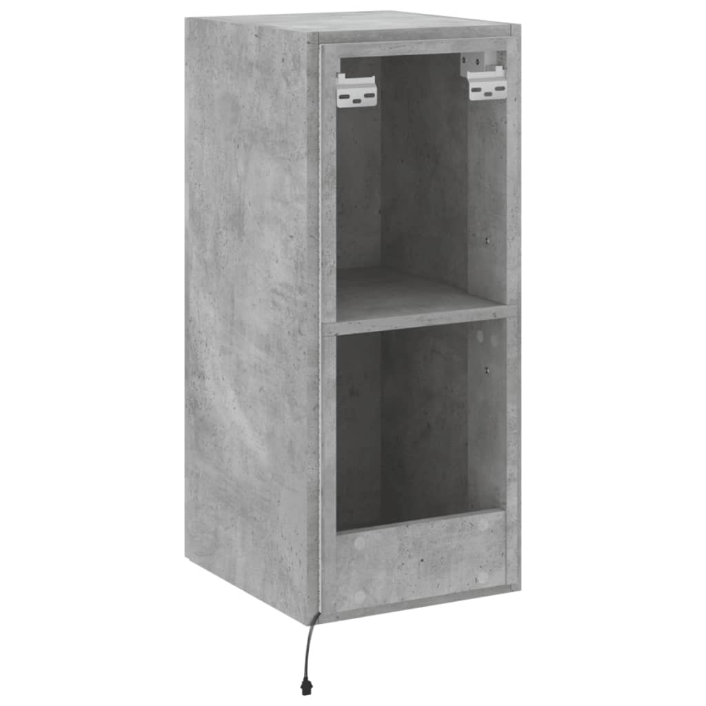 Tv-wandmeubel met LED-verlichting 30,5x35x70 cm betongrijs is nu te koop bij PeponiXL, paradijselijk wonen!