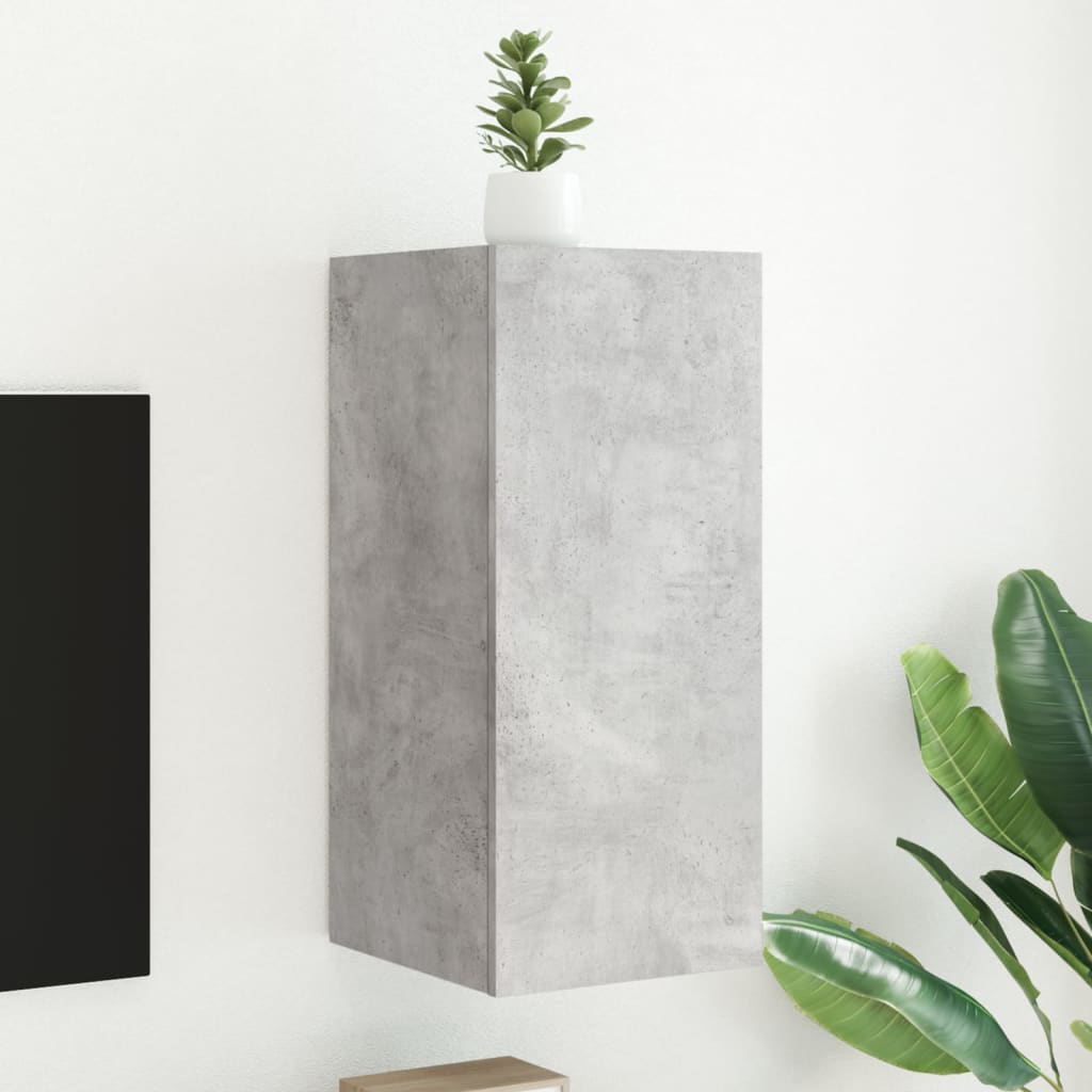 Tv-wandmeubel met LED-verlichting 30,5x35x70 cm betongrijs is nu te koop bij PeponiXL, paradijselijk wonen!