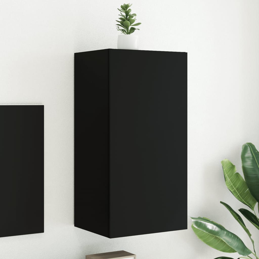 Tv-wandmeubel met LED-verlichting 40,5x35x80 cm zwart is nu te koop bij PeponiXL, paradijselijk wonen!